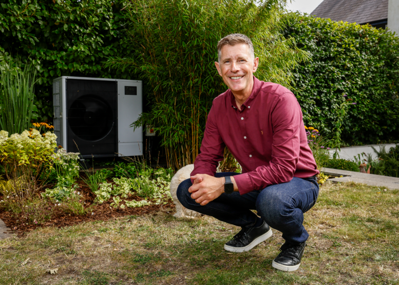 Dermot Bannon with his Ecodan Heat Pump