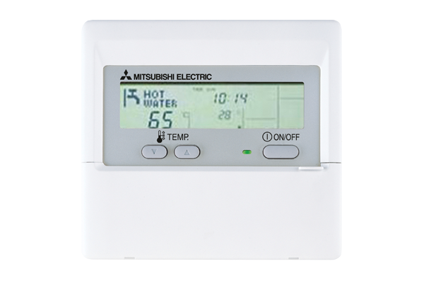 Simple control with clear display and hot water meter 