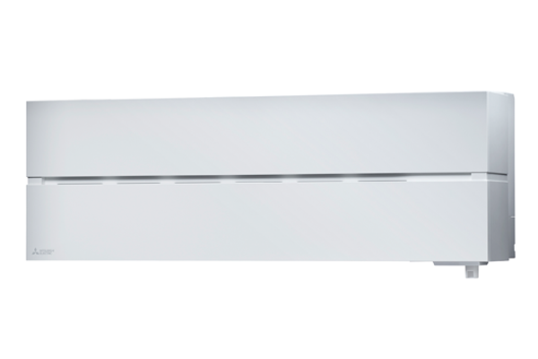 Wide air conditioner for wall installation, in white