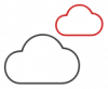 Two clouds icon for low footprint